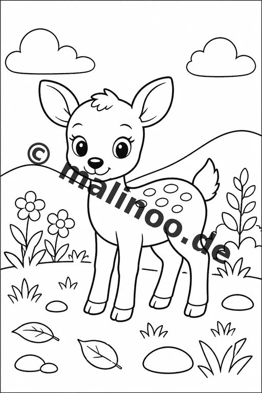 Tiere Malbuch 20 Ausmalbilder gedruckt, ungebunden – Vorschaubild 1