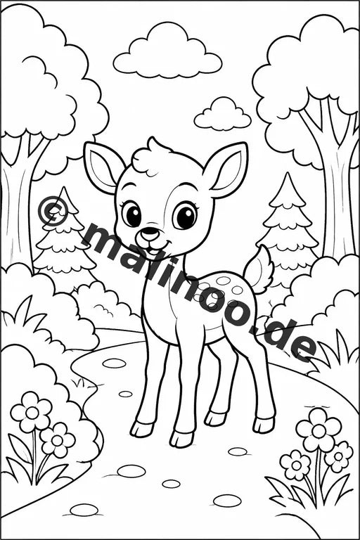 Tiere Malbuch 20 Ausmalbilder gedruckt, ungebunden – Vorschaubild 2