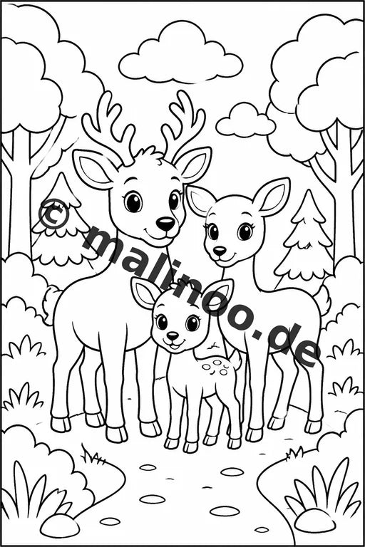Tiere Malbuch 20 Ausmalbilder gedruckt, ungebunden – Vorschaubild 2
