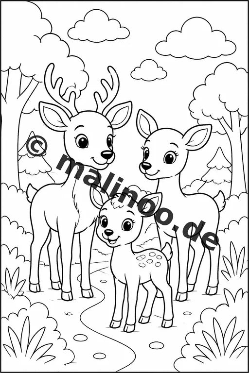 Tiere Malbuch 20 Ausmalbilder gedruckt, ungebunden – Vorschaubild 2