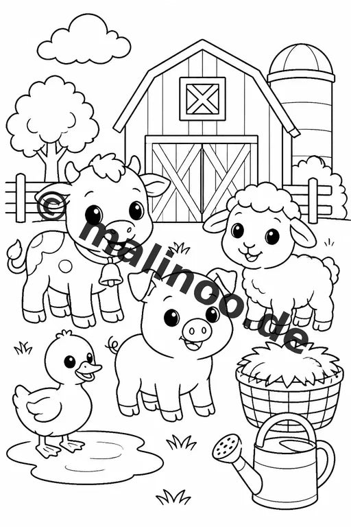 Tiere Malbuch 20 Ausmalbilder gedruckt, ungebunden – Vorschaubild 4