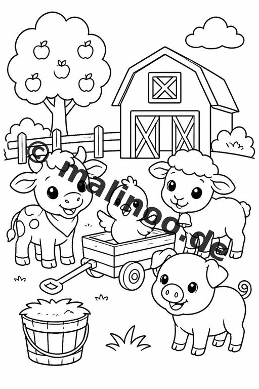 Tiere Malbuch 20 Ausmalbilder gedruckt, ungebunden – Vorschaubild 4