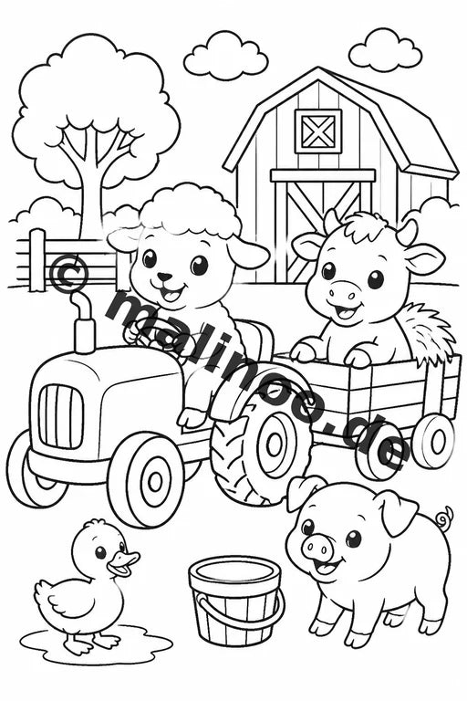 Tiere Malbuch 20 Ausmalbilder gedruckt, ungebunden – Vorschaubild 4