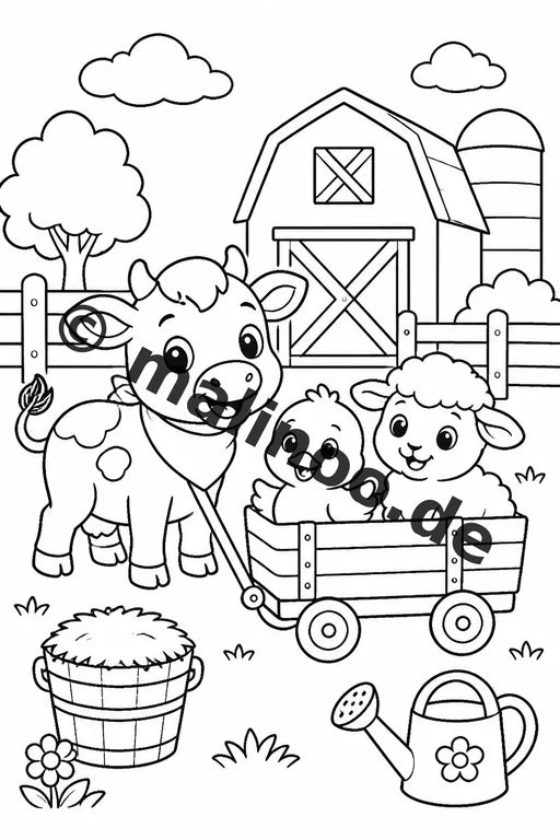 Tiere Malbuch 20 Ausmalbilder gedruckt, ungebunden – Vorschaubild 4