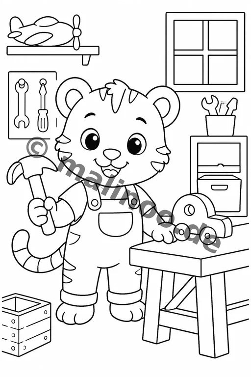 Tiere Malbuch 20 Ausmalbilder gedruckt+lose – Vorschaubild 4