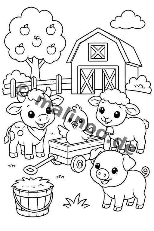 Tiere Malbuch 20 Ausmalbilder gedruckt+lose – Vorschaubild 7