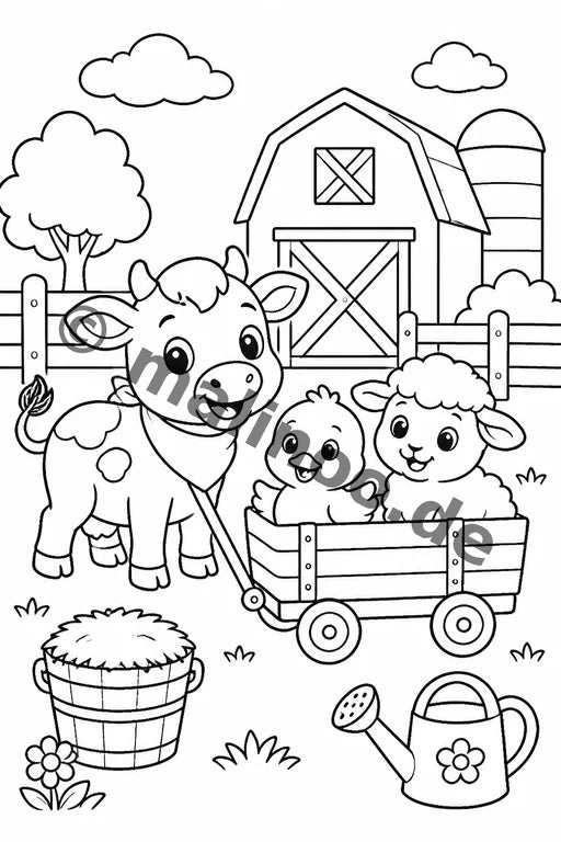 Tiere Malbuch 20 Ausmalbilder gedruckt+lose – Vorschaubild 7