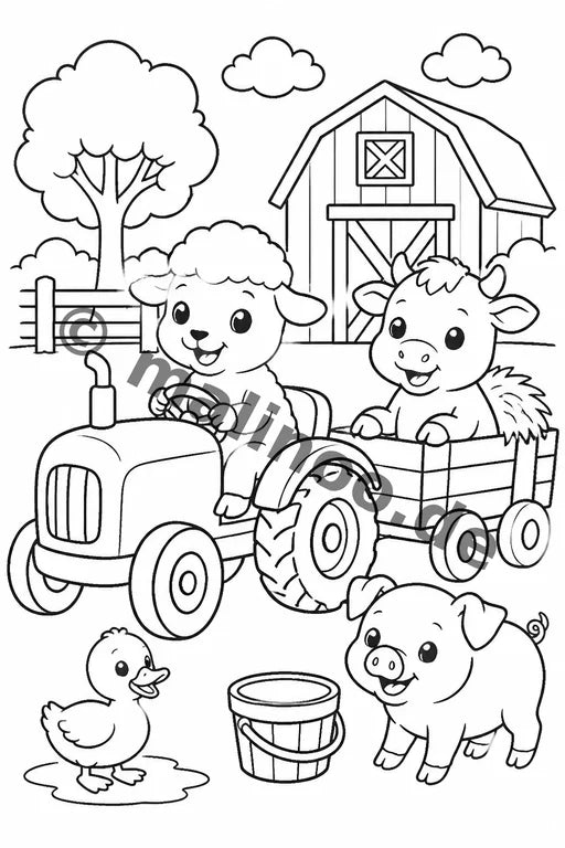 Tiere Malbuch 20 Ausmalbilder gedruckt+lose – Vorschaubild 7