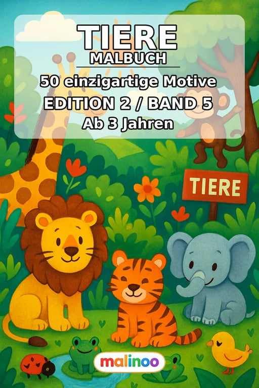 Tiere Malbuch 50 Ausmalbilder PDF Download – Cover