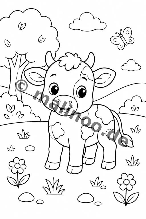 Tiere Malbuch 50 Ausmalbilder PDF Download – Vorschaubild 1