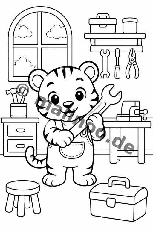 Tiere Malbuch 50 Ausmalbilder PDF Download – Vorschaubild 4