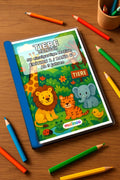 Tiere Malbuch 50 Ausmalbilder gedruckt+gebunden – Mockup-Ansicht