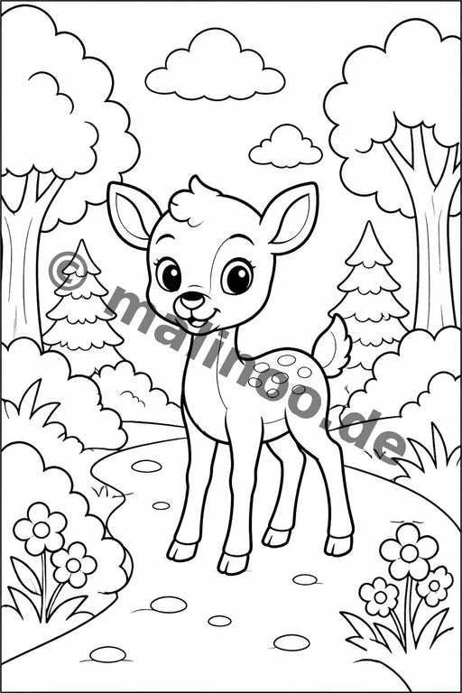 Tiere Malbuch 50 Ausmalbilder gedruckt+gebunden – Vorschaubild 3