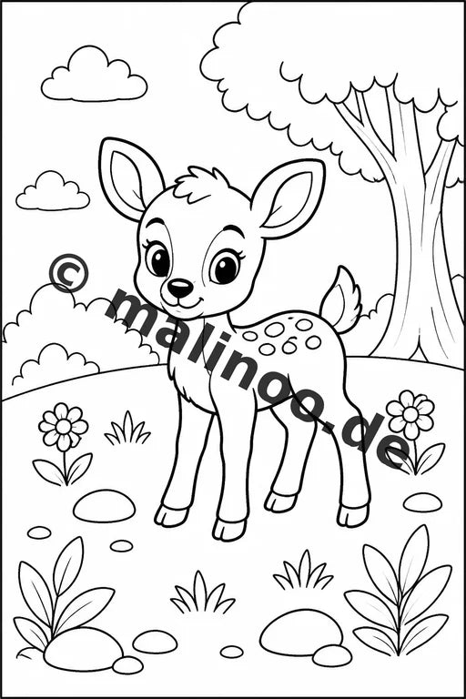 Tiere Malbuch 50 Ausmalbilder gedruckt, ungebunden – Vorschaubild 1