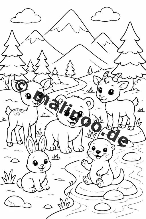 Tiere Malbuch 50 Ausmalbilder gedruckt, ungebunden – Vorschaubild 6