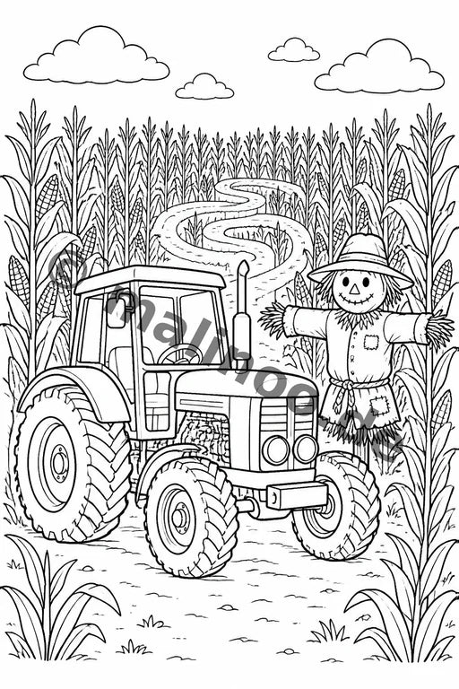 Traktoren Malbuch 100 Ausmalbilder PDF Download – Vorschaubild 4