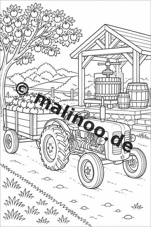 Traktoren Malbuch 100 Ausmalbilder gedruckt und gebunden – Vorschaubild 9