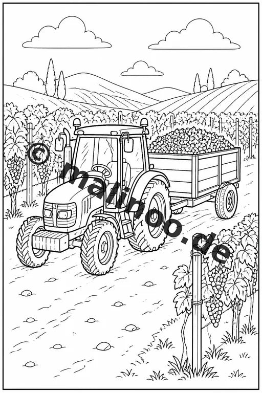 Traktoren Malbuch 100 Ausmalbilder gedruckt, ungebunden – Vorschaubild 7