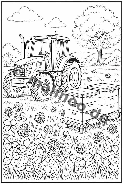 Traktoren Malbuch 100 Ausmalbilder gedruckt+lose – Vorschaubild 9