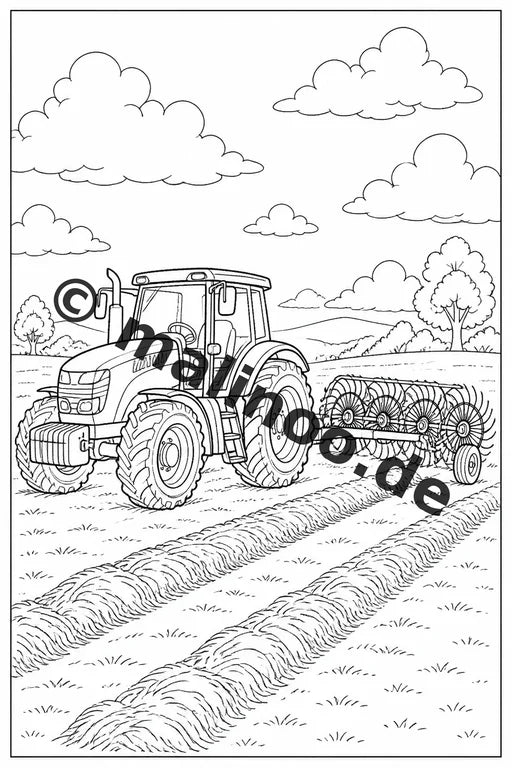 Traktoren Malbuch 20 Ausmalbilder PDF Download digital – Vorschaubild 2