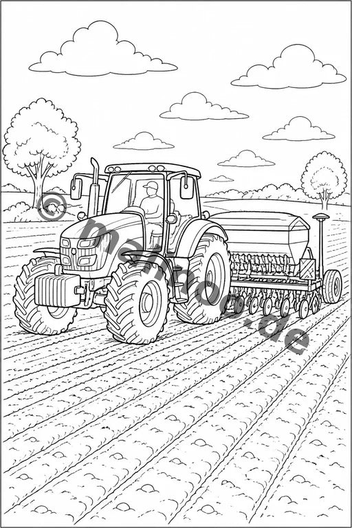 Traktoren Malbuch 20 Ausmalbilder PDF Download – Vorschaubild 2