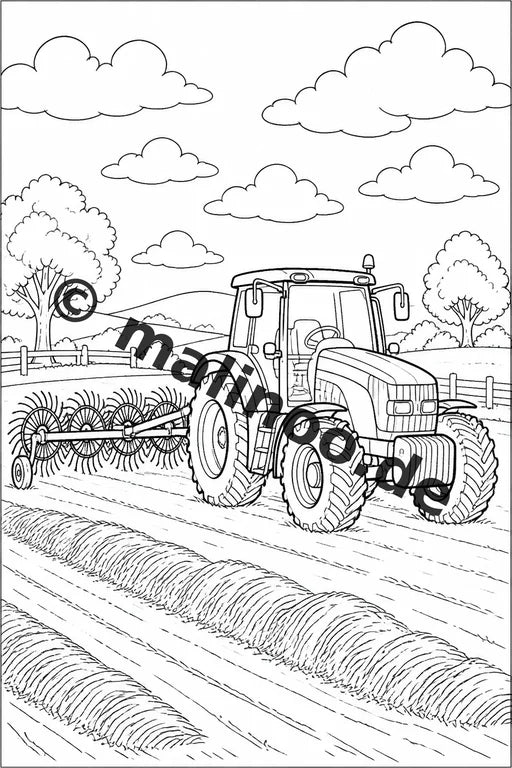 Traktoren Malbuch 20 Ausmalbilder PDF Download digital – Vorschaubild 2