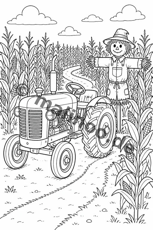 Traktoren Malbuch 20 Ausmalbilder PDF Download – Vorschaubild 4