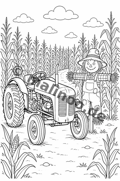 Traktoren Malbuch 20 Ausmalbilder PDF Download – Vorschaubild 4
