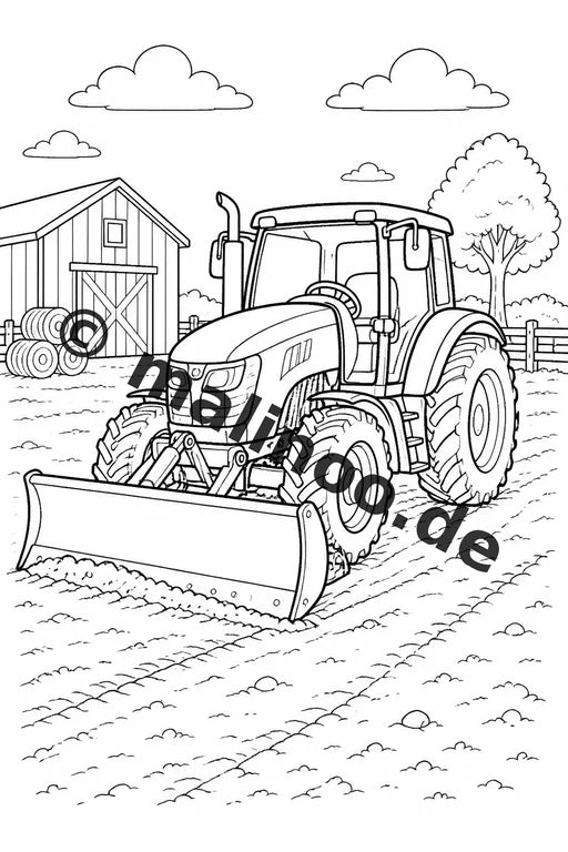 Traktoren Malbuch 20 Ausmalbilder gedruckt und gebunden – Vorschaubild 10