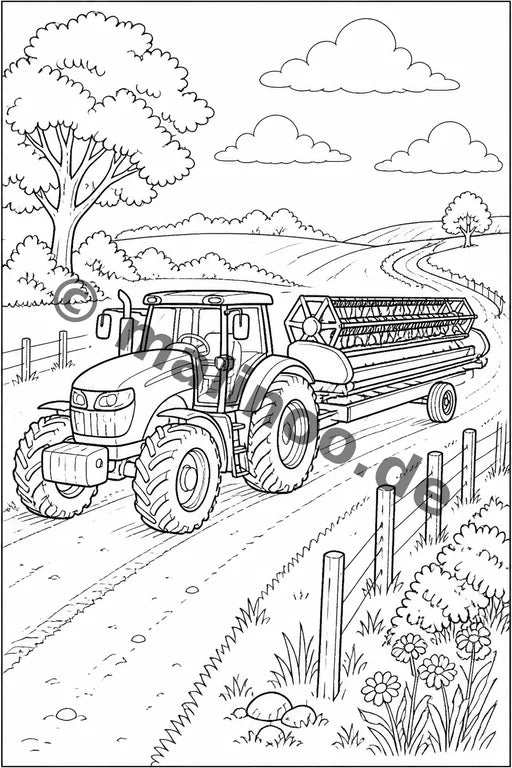 Traktoren Malbuch 20 Ausmalbilder gedruckt+gebunden – Vorschaubild 6