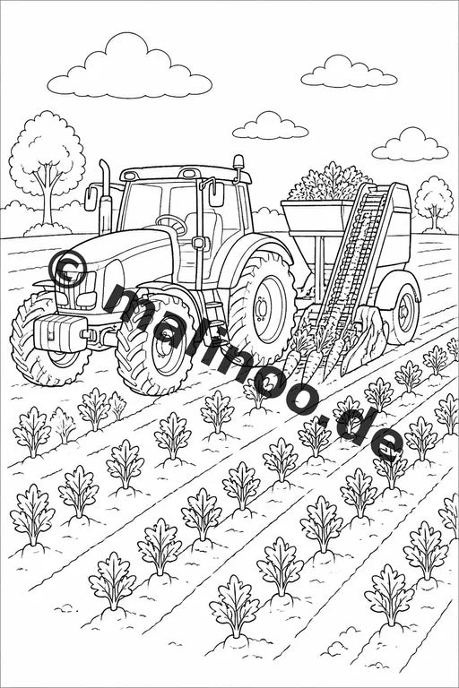 Traktoren Malbuch 20 Ausmalbilder gedruckt und gebunden – Vorschaubild 6