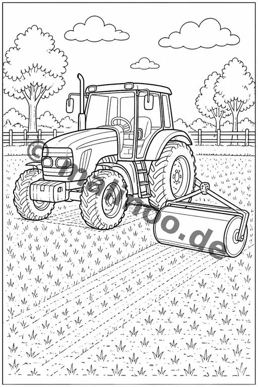 Traktoren Malbuch 20 Ausmalbilder gedruckt+gebunden – Vorschaubild 8