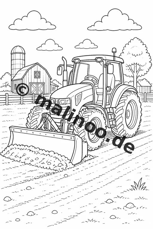 Traktoren Malbuch 20 Ausmalbilder gedruckt, ungebunden – Vorschaubild 10