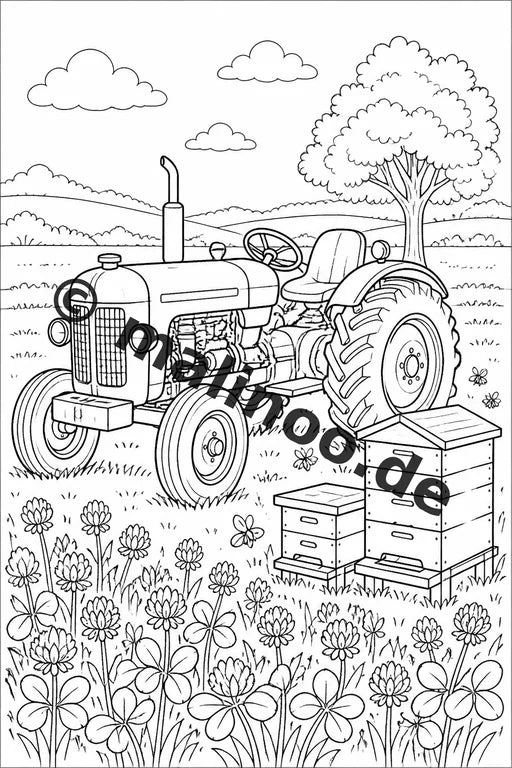 Traktoren Malbuch 20 Ausmalbilder gedruckt, ungebunden – Vorschaubild 5