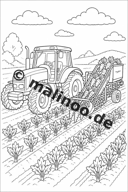 Traktoren Malbuch 20 Ausmalbilder gedruckt, ungebunden – Vorschaubild 6