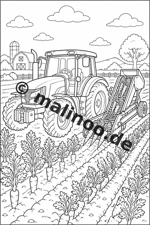Traktoren Malbuch 20 Ausmalbilder gedruckt, ungebunden – Vorschaubild 6