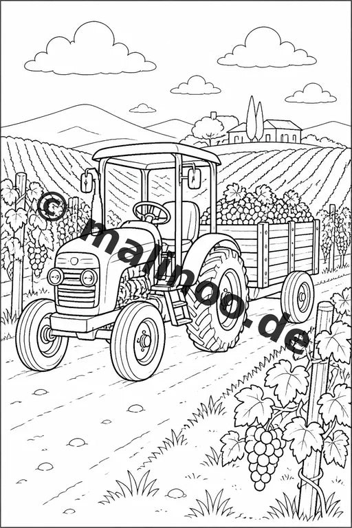 Traktoren Malbuch 20 Ausmalbilder gedruckt, ungebunden – Vorschaubild 7