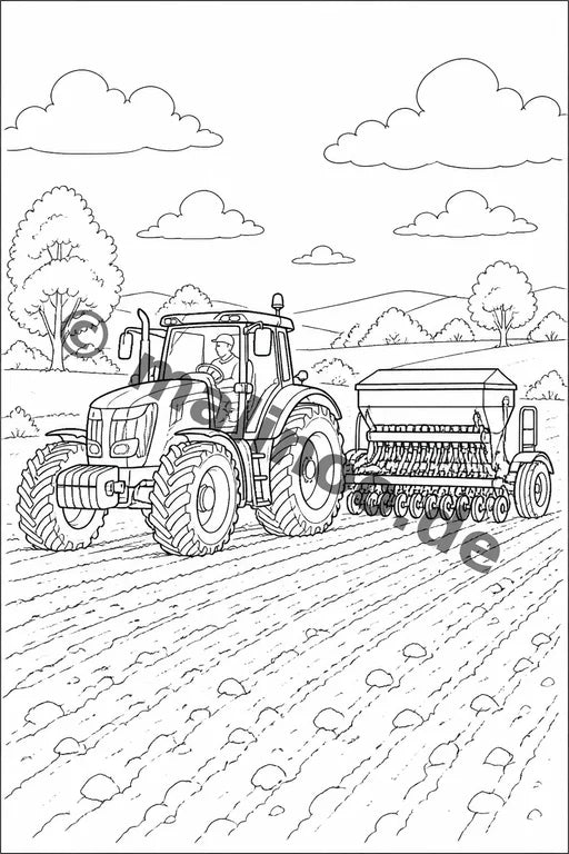 Traktoren Malbuch 50 Ausmalbilder PDF Download – Vorschaubild 2