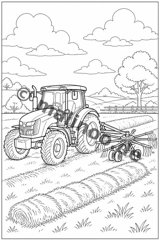 Traktoren Malbuch 50 Ausmalbilder PDF Download – Vorschaubild 3