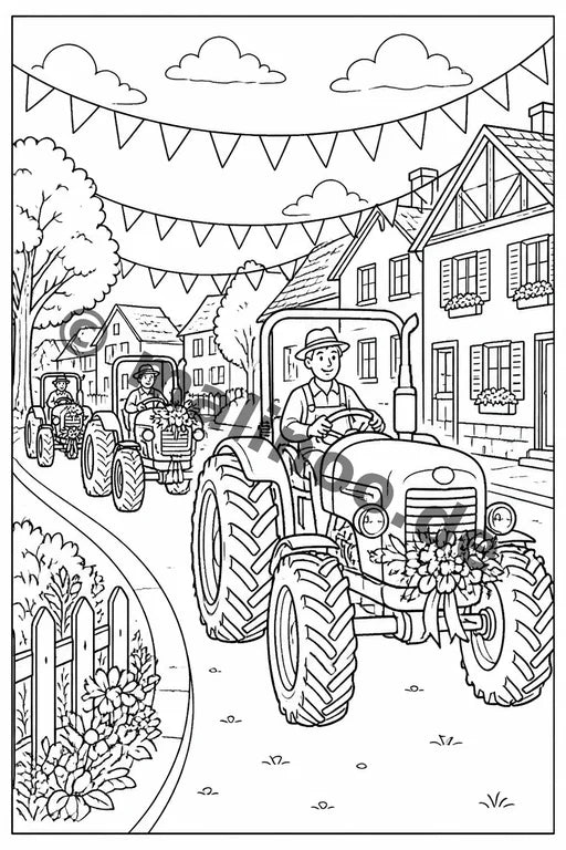 Traktoren Malbuch 50 Ausmalbilder PDF Download – Vorschaubild 5