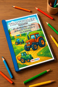 Traktoren Malbuch 50 Ausmalbilder gedruckt+gebunden – Mockup-Ansicht