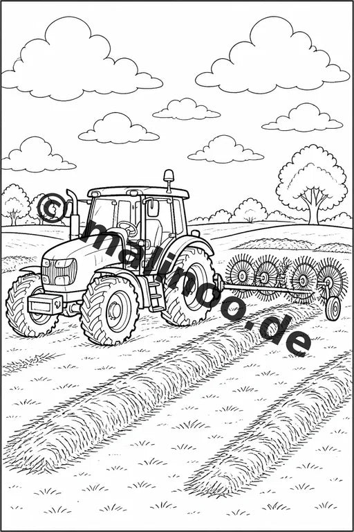 Traktoren Malbuch 50 Ausmalbilder gedruckt und gebunden – Vorschaubild 2