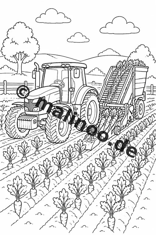 Traktoren Malbuch 50 Ausmalbilder gedruckt und gebunden – Vorschaubild 6