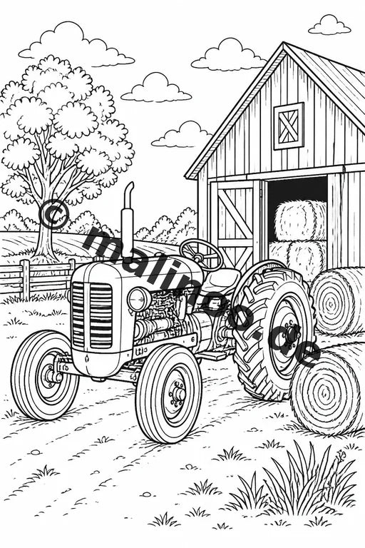 Traktoren Malbuch 50 Ausmalbilder gedruckt, ungebunden – Vorschaubild 1