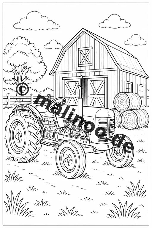 Traktoren Malbuch 50 Ausmalbilder gedruckt, ungebunden – Vorschaubild 1
