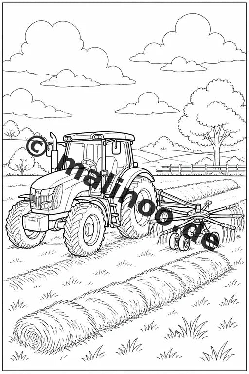 Traktoren Malbuch 50 Ausmalbilder gedruckt, ungebunden – Vorschaubild 2