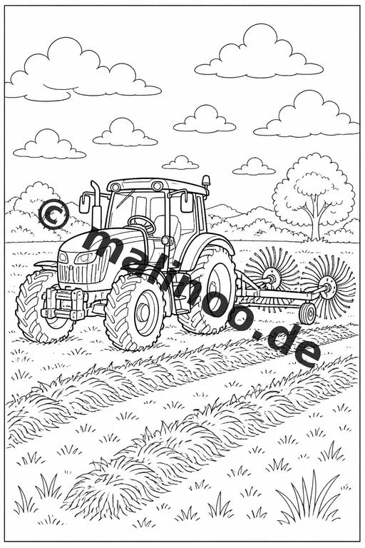 Traktoren Malbuch 50 Ausmalbilder gedruckt, ungebunden – Vorschaubild 2
