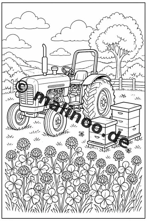 Traktoren Malbuch 50 Ausmalbilder gedruckt, ungebunden – Vorschaubild 5