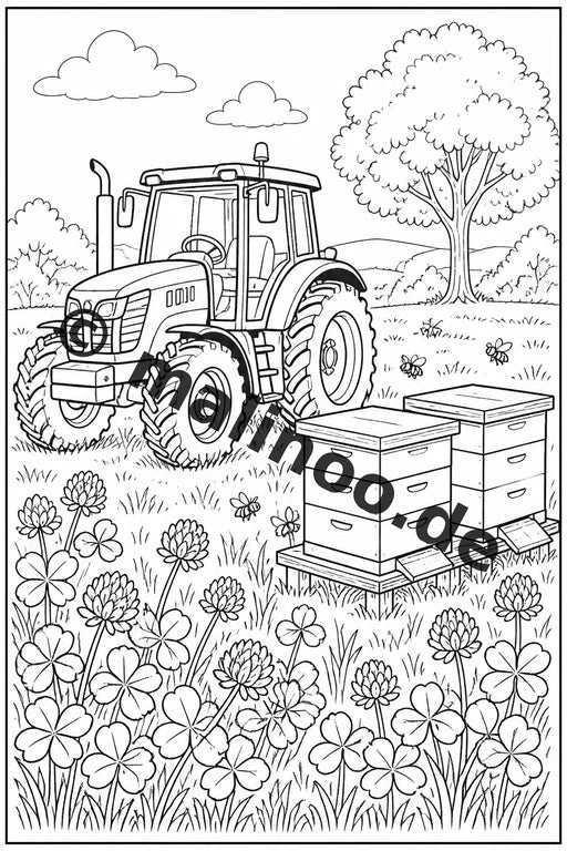 Traktoren Malbuch 50 Ausmalbilder gedruckt, ungebunden – Vorschaubild 5