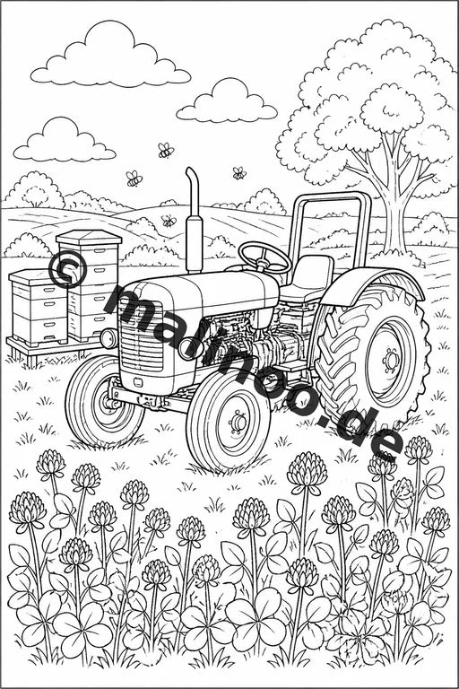Traktoren Malbuch 50 Ausmalbilder gedruckt, ungebunden – Vorschaubild 5